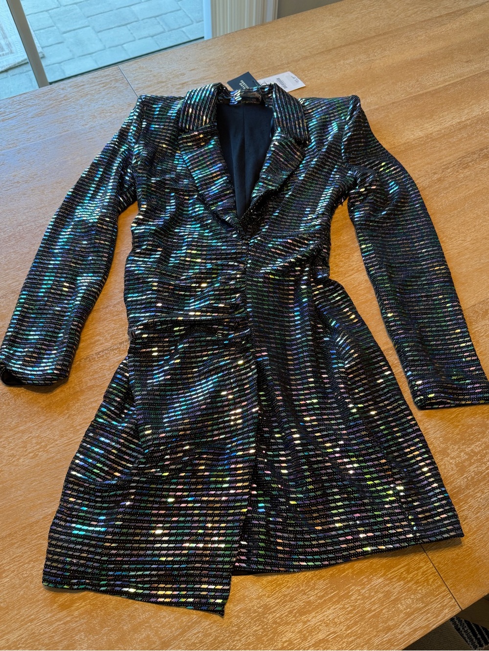 Zara Black Holographic Mini Dress